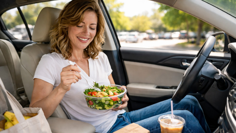 Lunchen in je auto